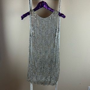Alice + Olivia silver and gold Sequin HOCO dress size 2